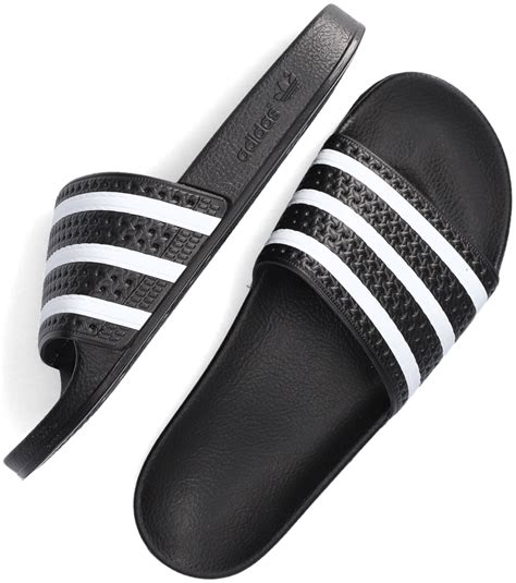 adidas slippers wit met zwart|adidas adilette slippers.